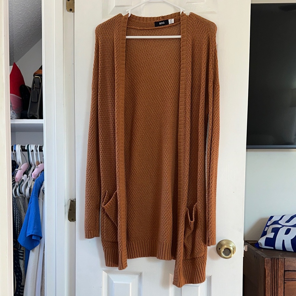 BDG Women's Tan Open-Front Cardigan